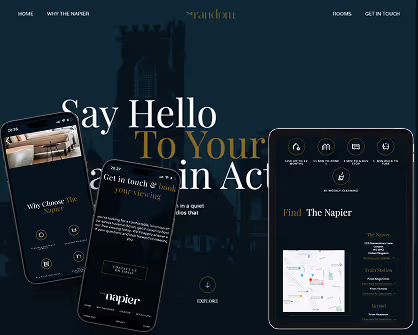 Elegant hotel website with smooth scroll animations