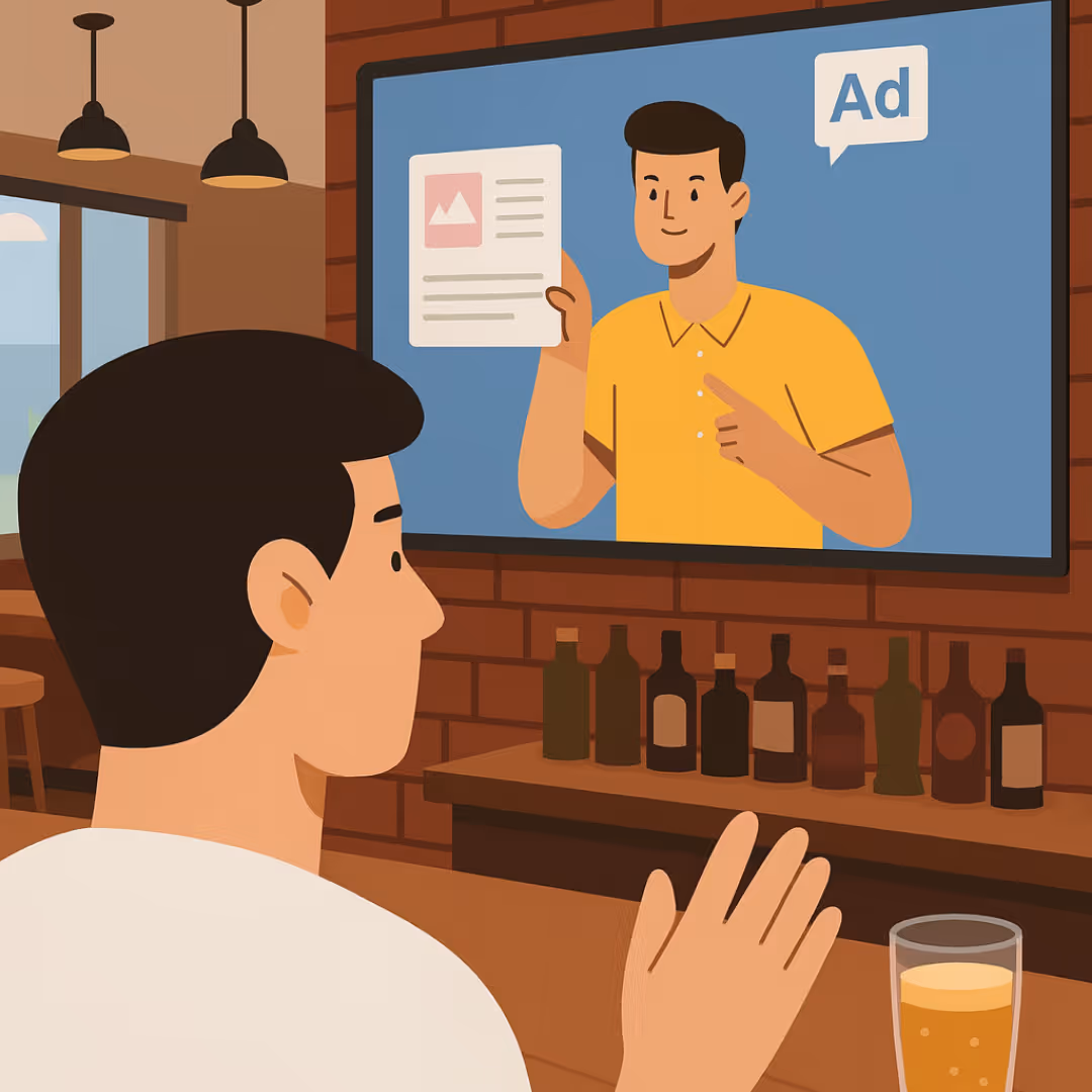 Patrons sees in-venue Advertisement