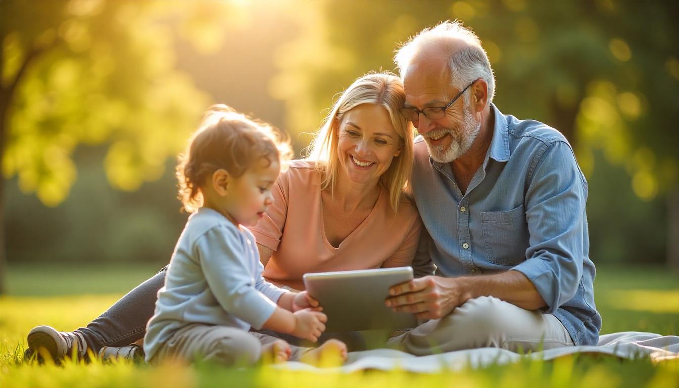 A family happy because of successful insurence planning
