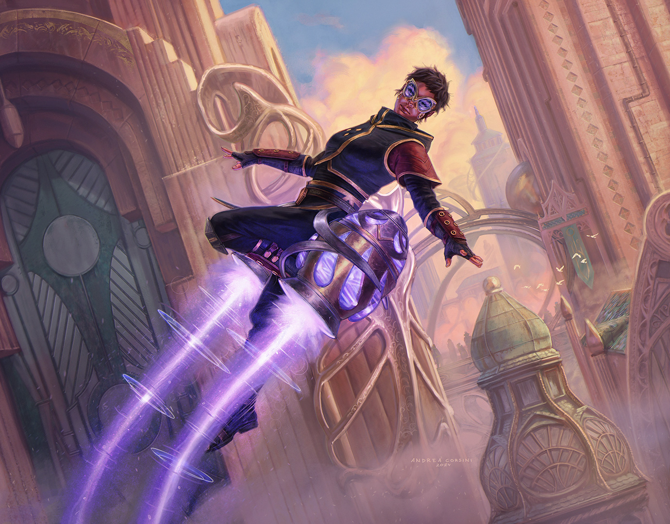 A picture of a grafted Disciple flying through their conclave from Luminous