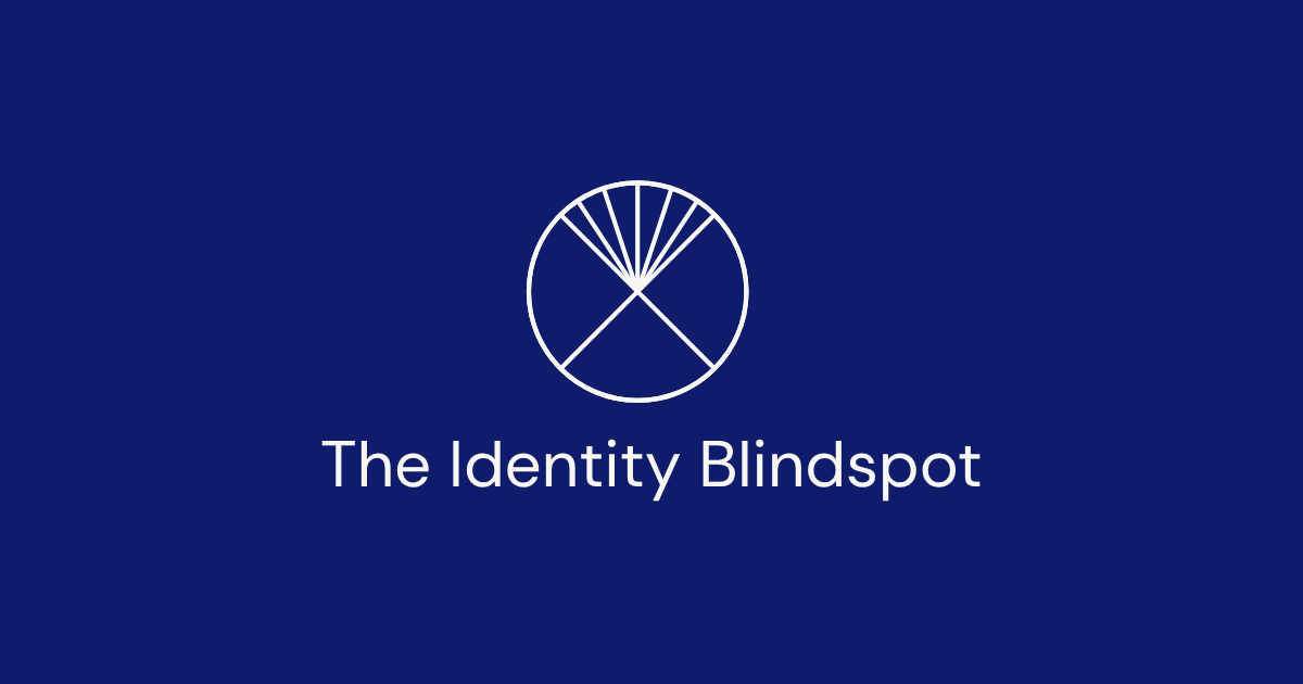 Blindspotting Identity Blindspot symbol and title graphic — representing the outermost layer of the Blindspotting Self-Awareness Model, where leaders align who they are with what their role requires.