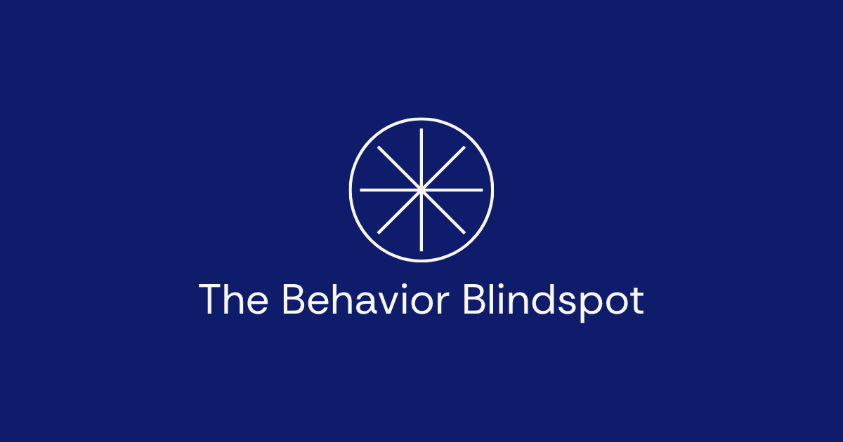 Illustration of the Behavior Blindspot showing how leaders’ actions connect identity to impact within the Blindspotting Self-Awareness Model