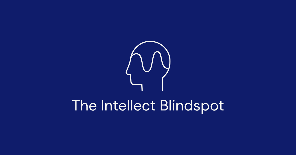 Header graphic illustrating the Intellect Blindspot with an outlined head and abstract brainwave line.