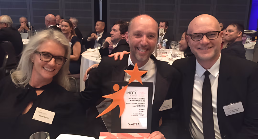 Rob Nathan, Serena Nathan and Matt MacFarlane at the 2019 Incite Awards