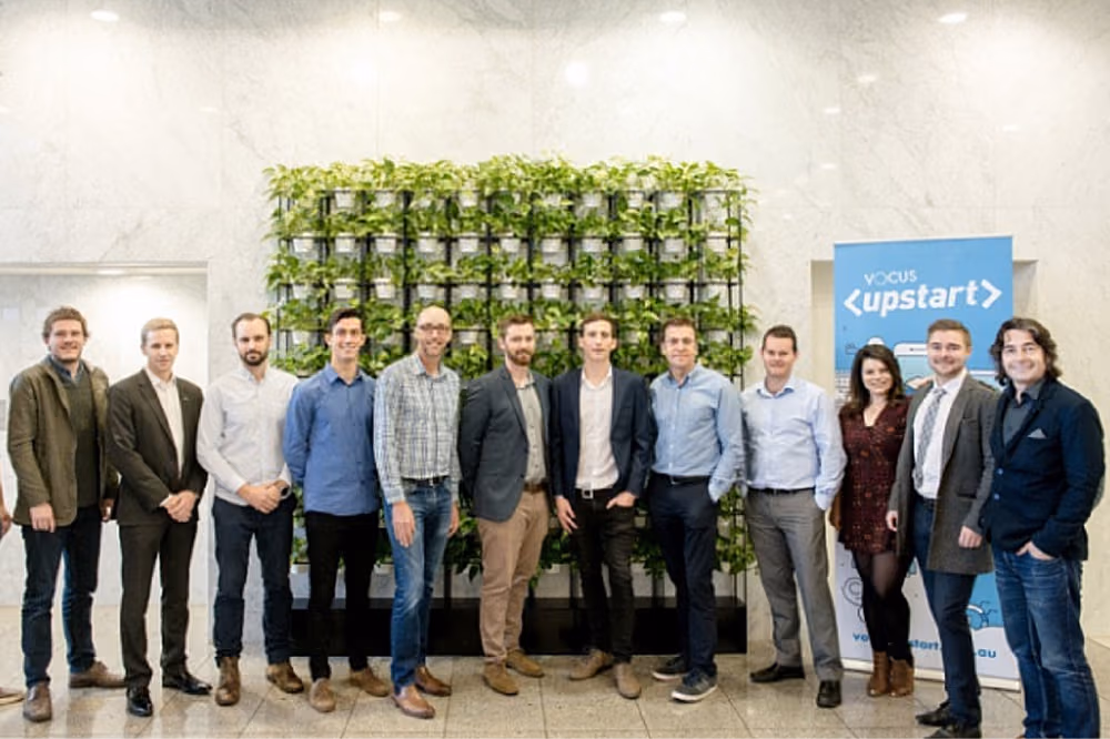 Vocus Upstart Accelerator Members and Startups smiling for the camera