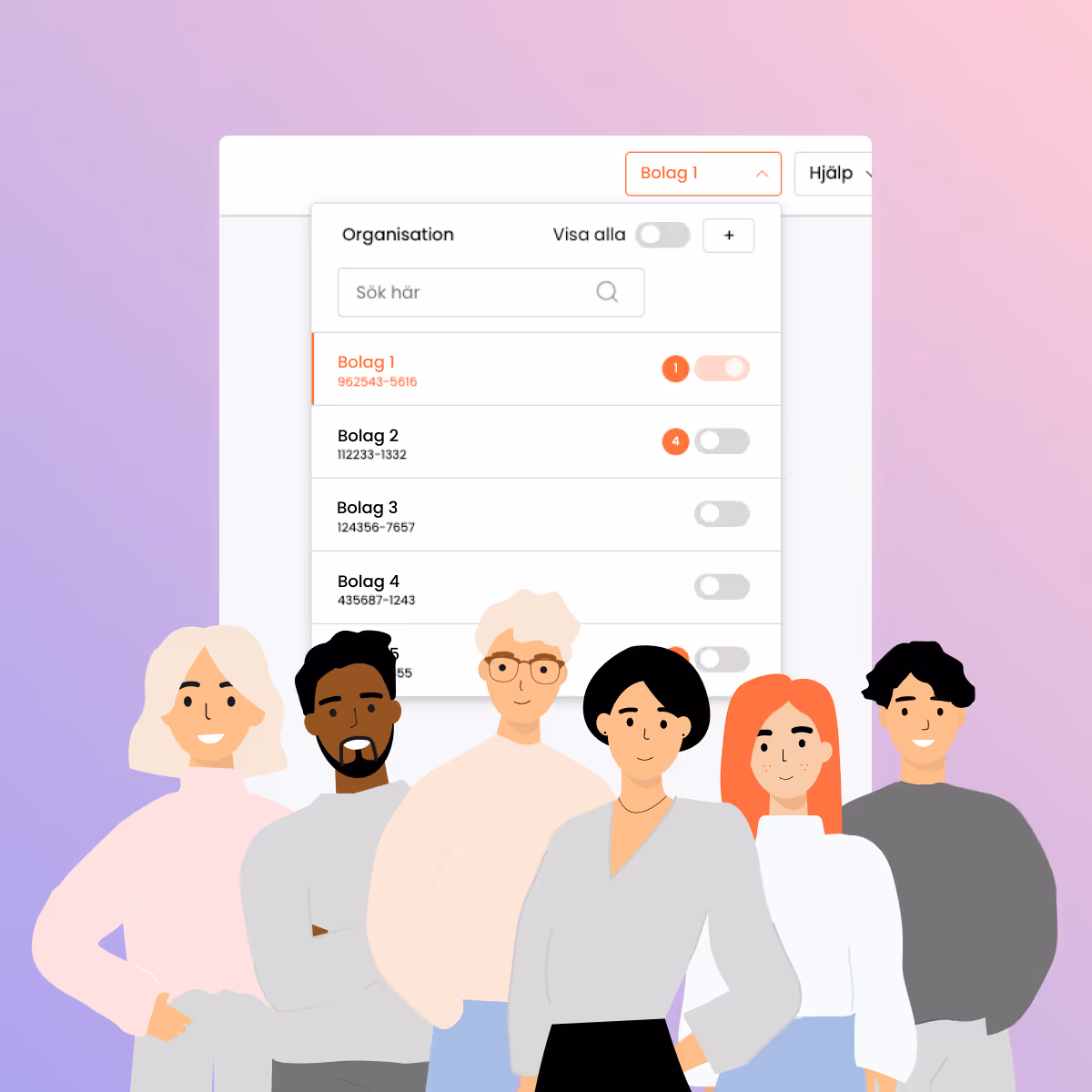 Multibolagsvy i Winvoice för InExchange-kunder