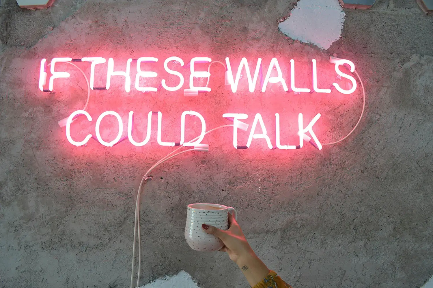 Photo of a neon sign of the wall - If these walls could talk used for promoting Therapy in Berkhamsted
