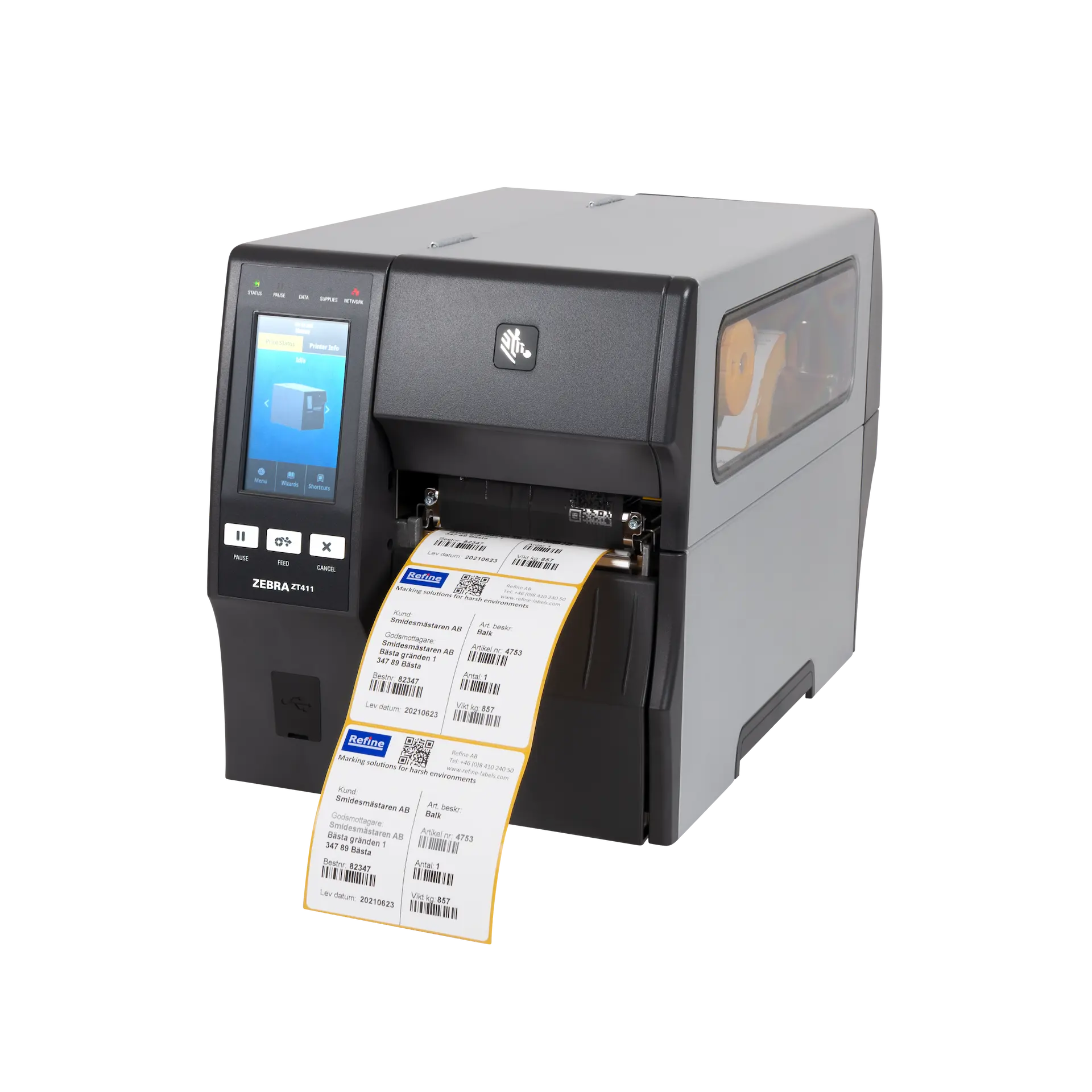 Etikettkrivare för tuff märkning för tillverkande industri