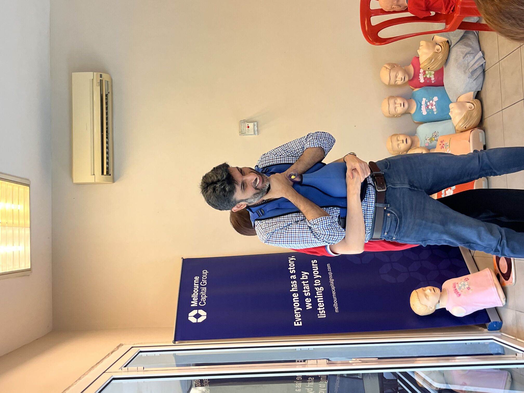 Man receiving heimlich maneuver training