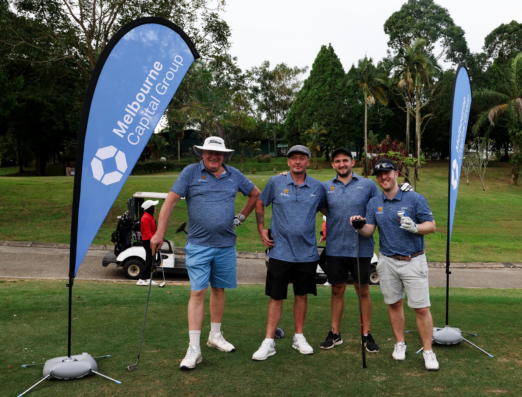 Bill Addington, Philip McDonald, Luke White, Scott Bates intersocitety golf tournament 2023