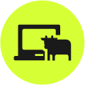 Computer and cow icon