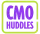 CMO Huddles logo featuring bold purple text within a rounded neon green square, representing a marketing leadership community and collaboration platform.