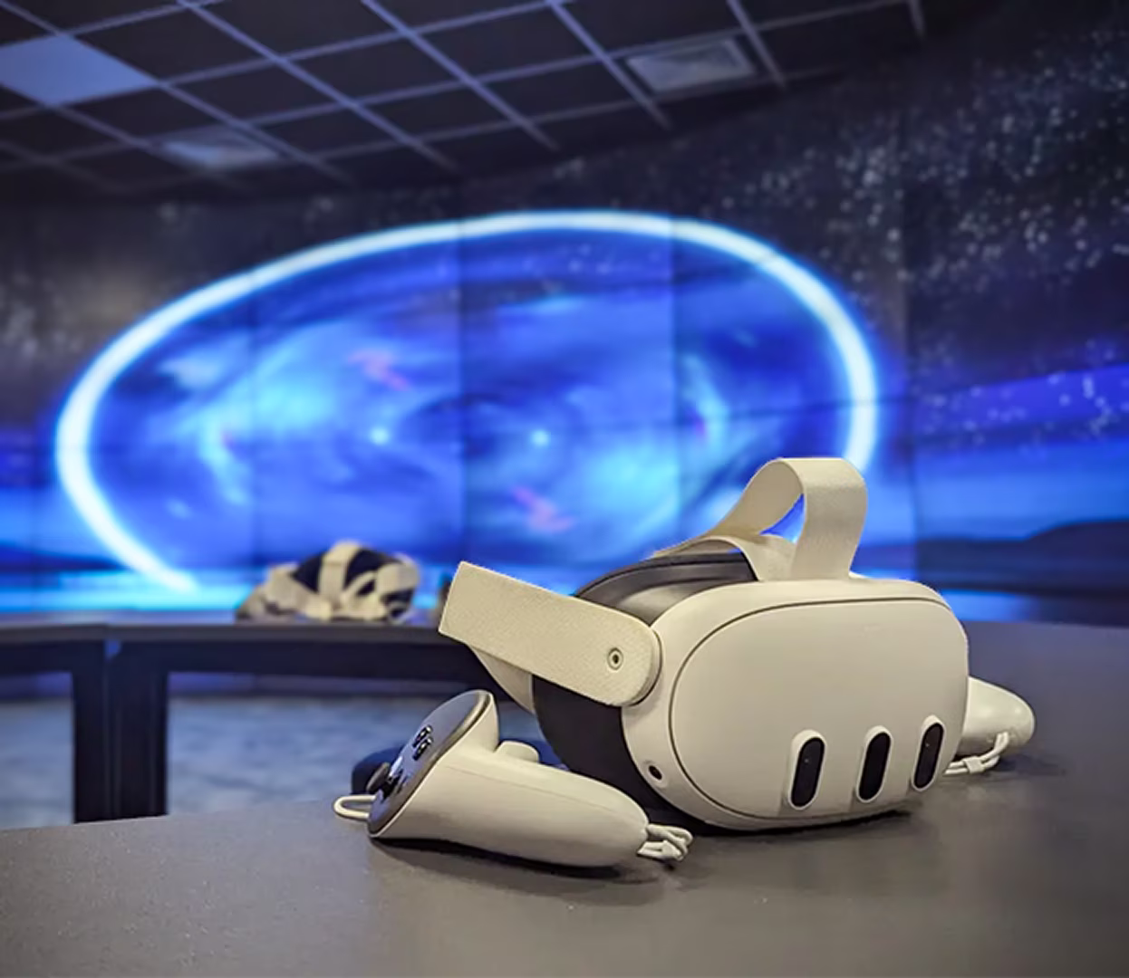 A VR headset in XR Studios's Xtended Reality Studio