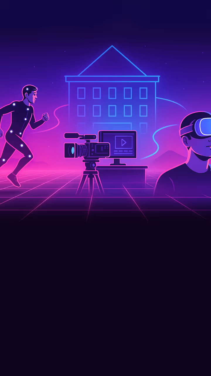 An image representing the process of creating a XR experience all within a single building