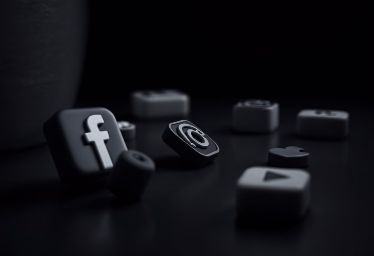 image of diverse social media icons (for a social media and communication)