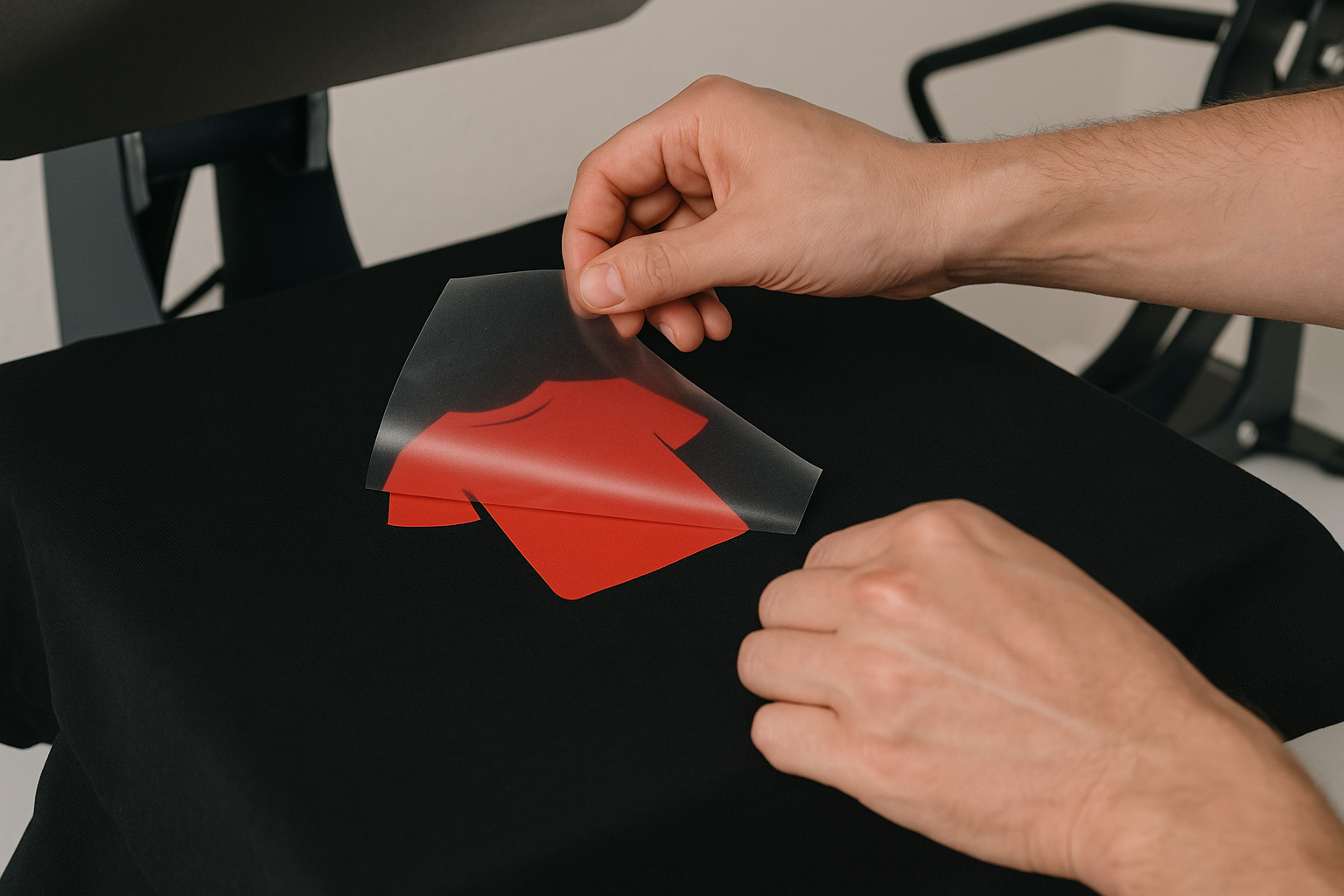 image of garment being gently pressed