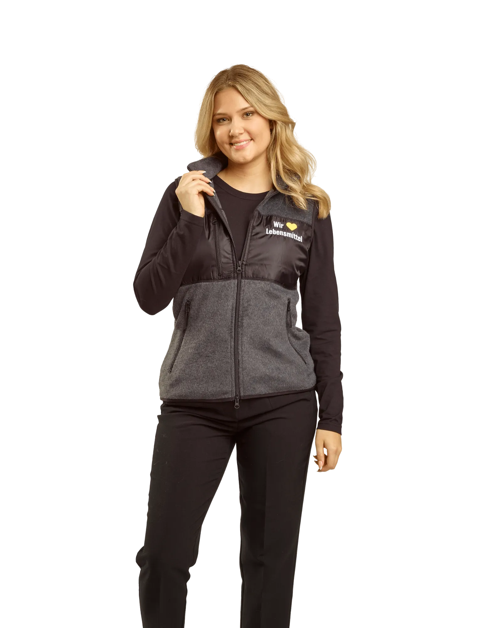 Edeka Fleeceweste schwarz grau Damen Bild
