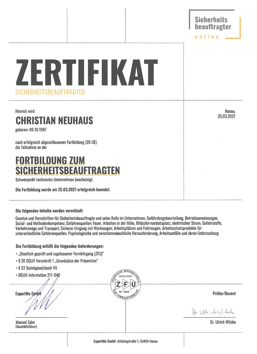 Zertifikat