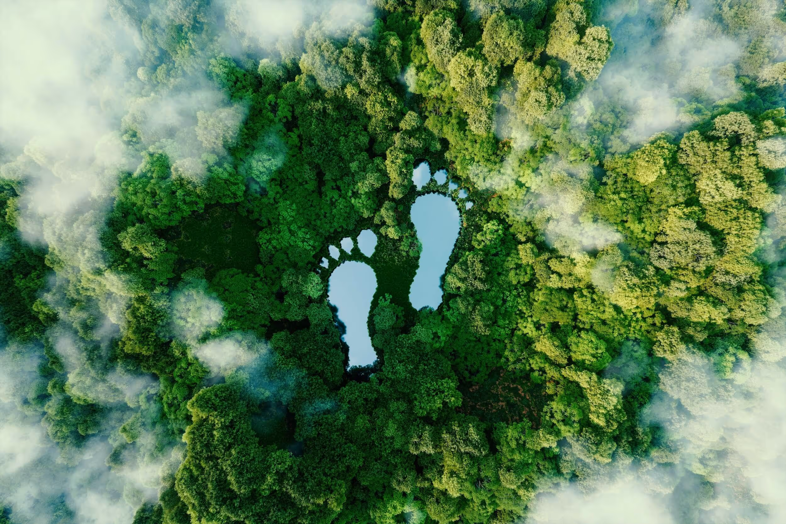 footprints in a forest
