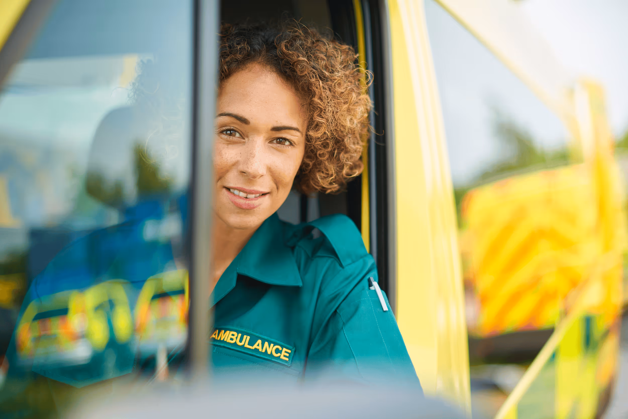 Paramedic in an ambulance