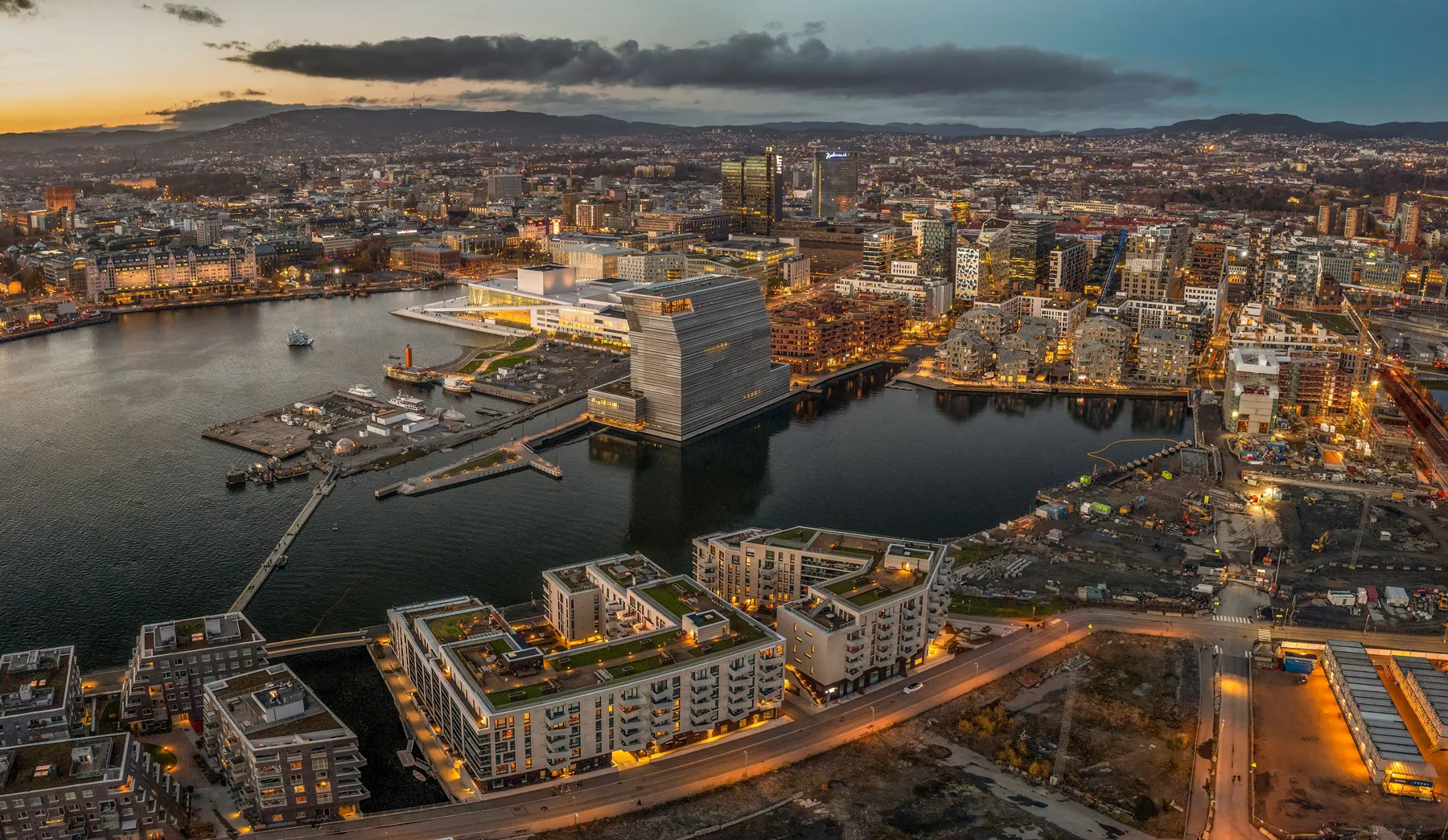 Nordic city from above