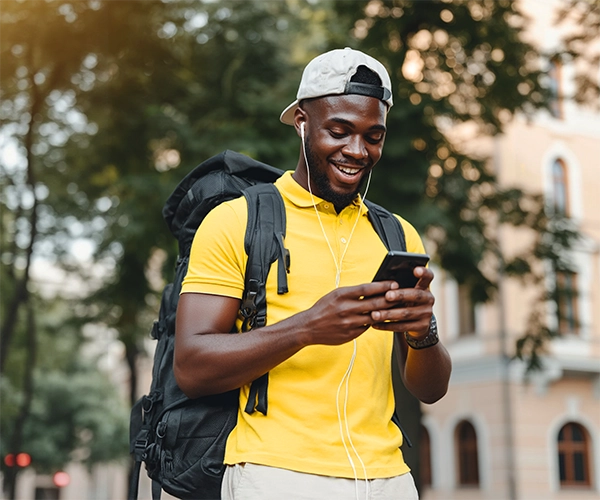 man using his phone