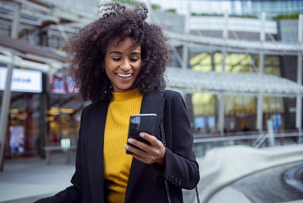 Lady using a phone