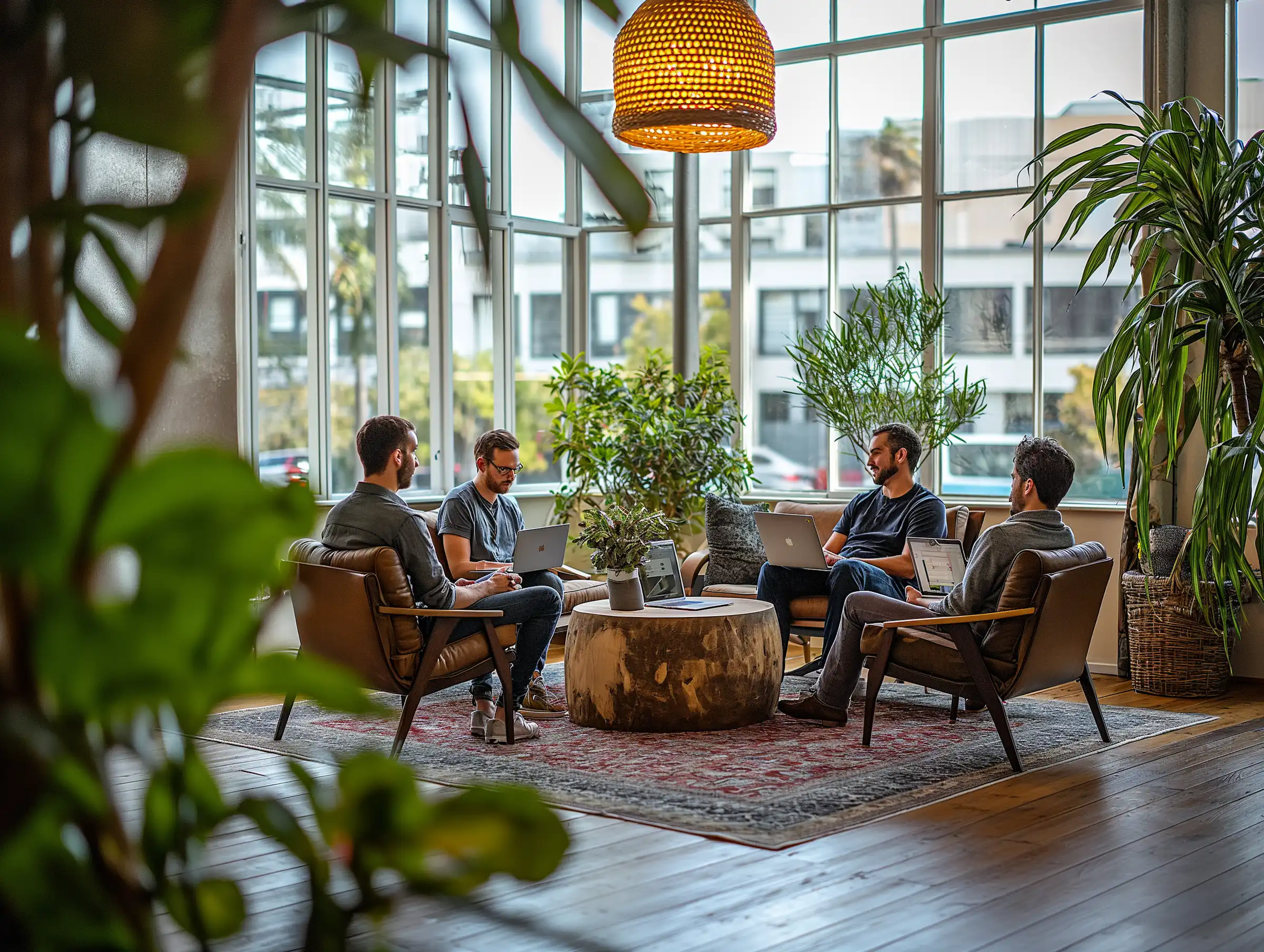 group of people having a meeting