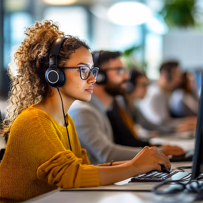 lady in a call centre