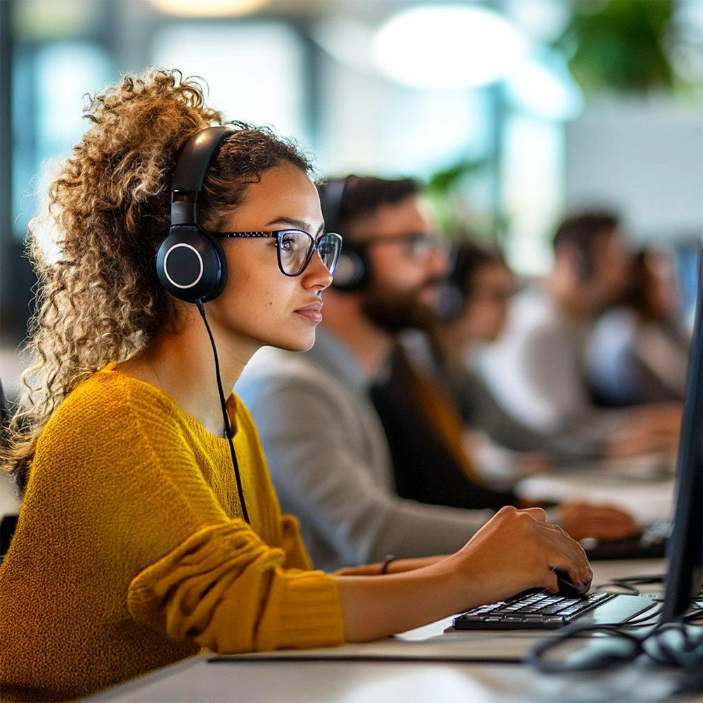 lady in a call centre