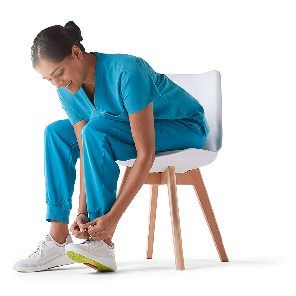 Nurse wearing Toffeln trainers