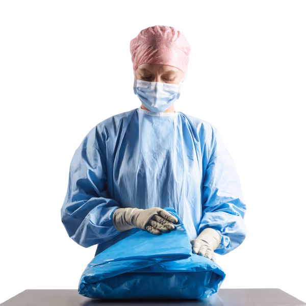 Theatre nurse unpacking a Toffeln procedure pack
