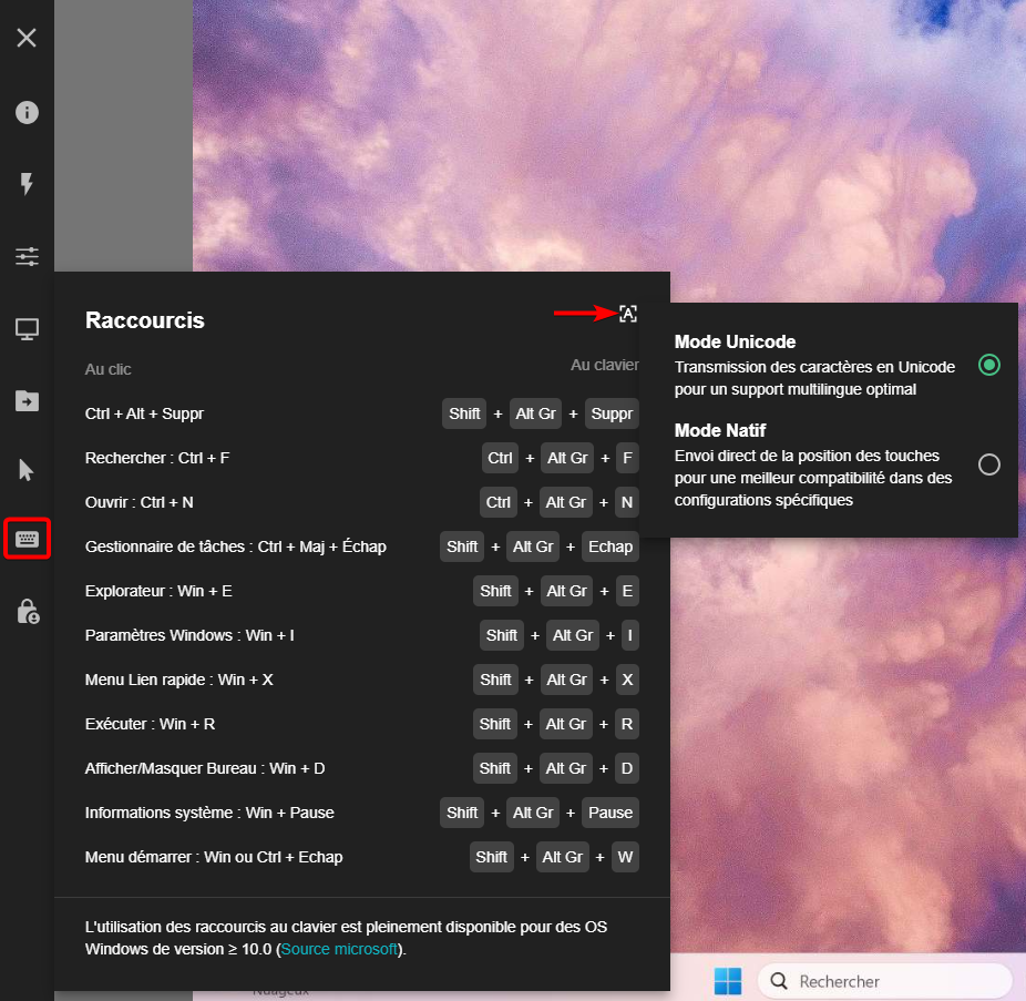 Raccourcis-mode-clavier-EasyRemote