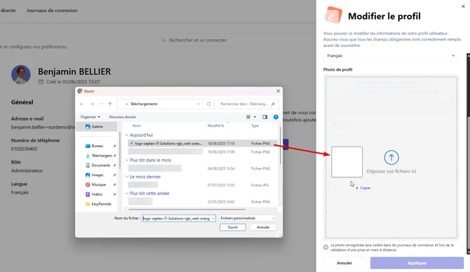 Modifier profil EasyRemote