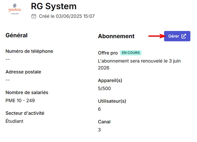 Gérer abonnement EasyRemote