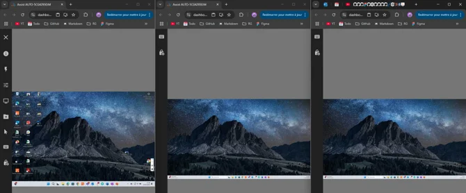 Affichages des écran easyremote