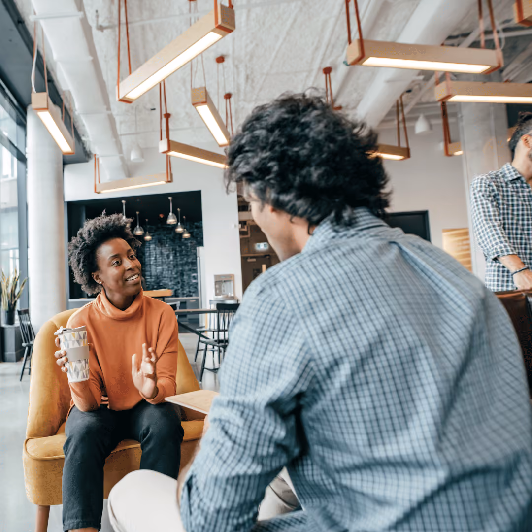 Exchange between employees during a non-violent communication exercise during training