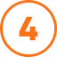 Oransje tall 4 innrammet i en mørk sirkel.