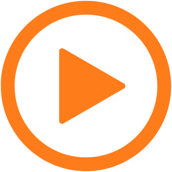 Oransje avspillingsknapp med pil inne i en sirkel.