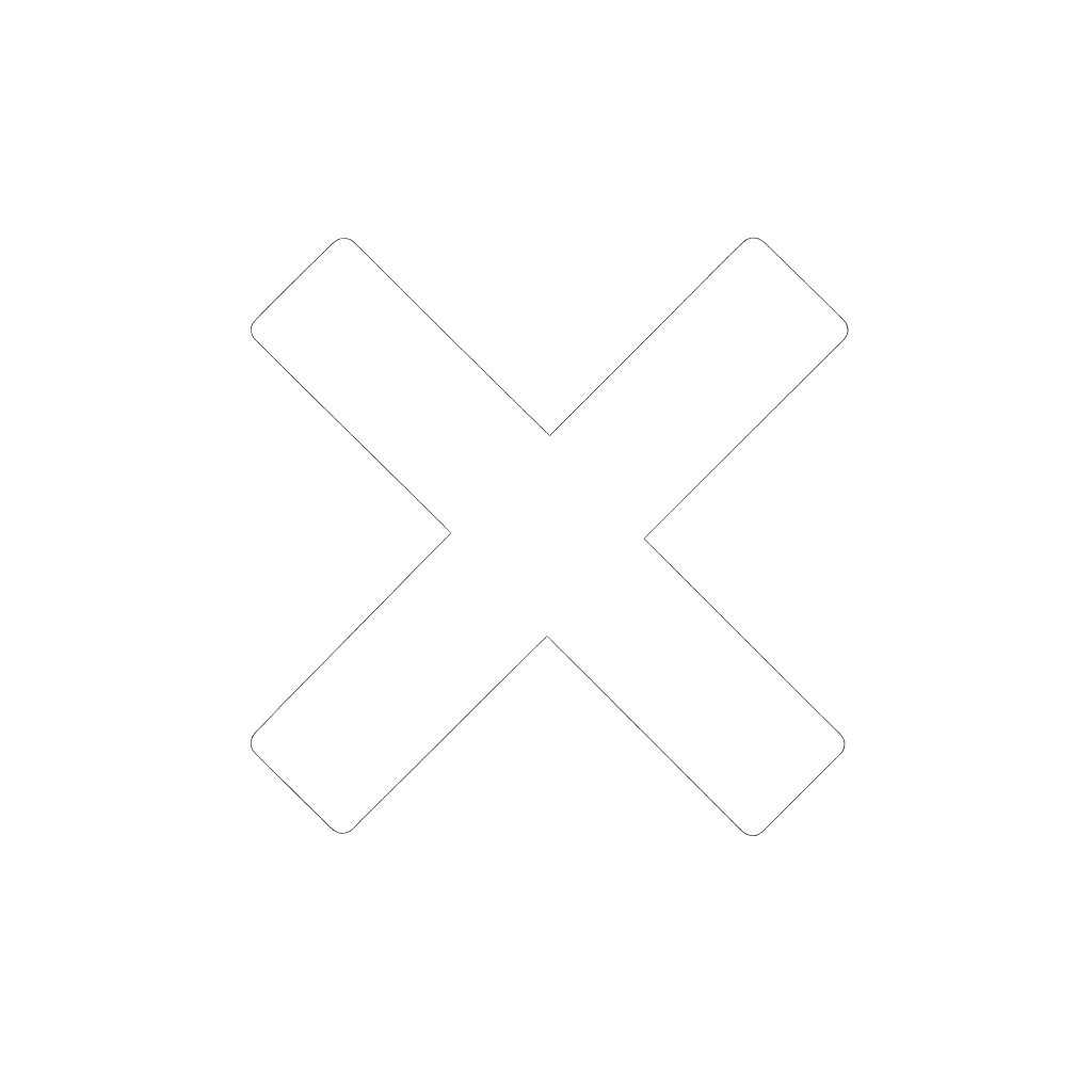 White glowing X-shaped cross on a dark gray gradient background.