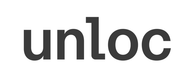 Unloc brand logo text in black font on white background.