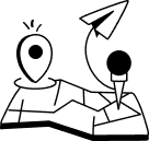 Illustration of a map with location pins representing international hiring.
