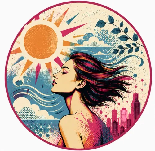 Pop art illustration representing environmental influences on skin
