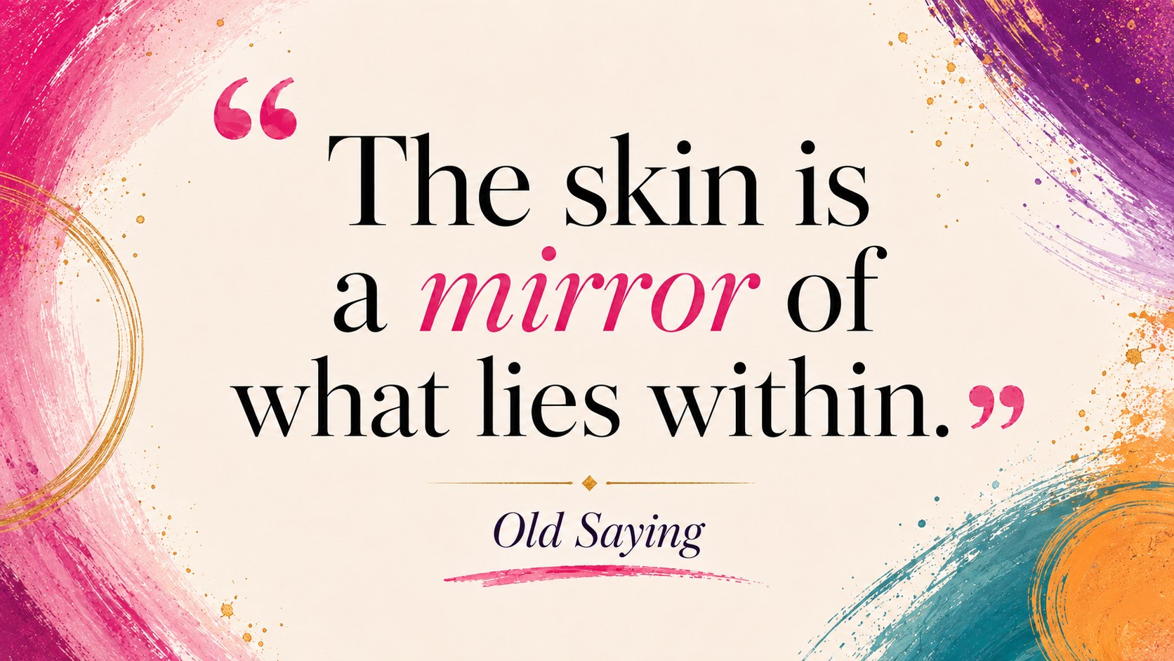 BeMediq Skin Compass quote: "The skin is a mirror of what lies within."