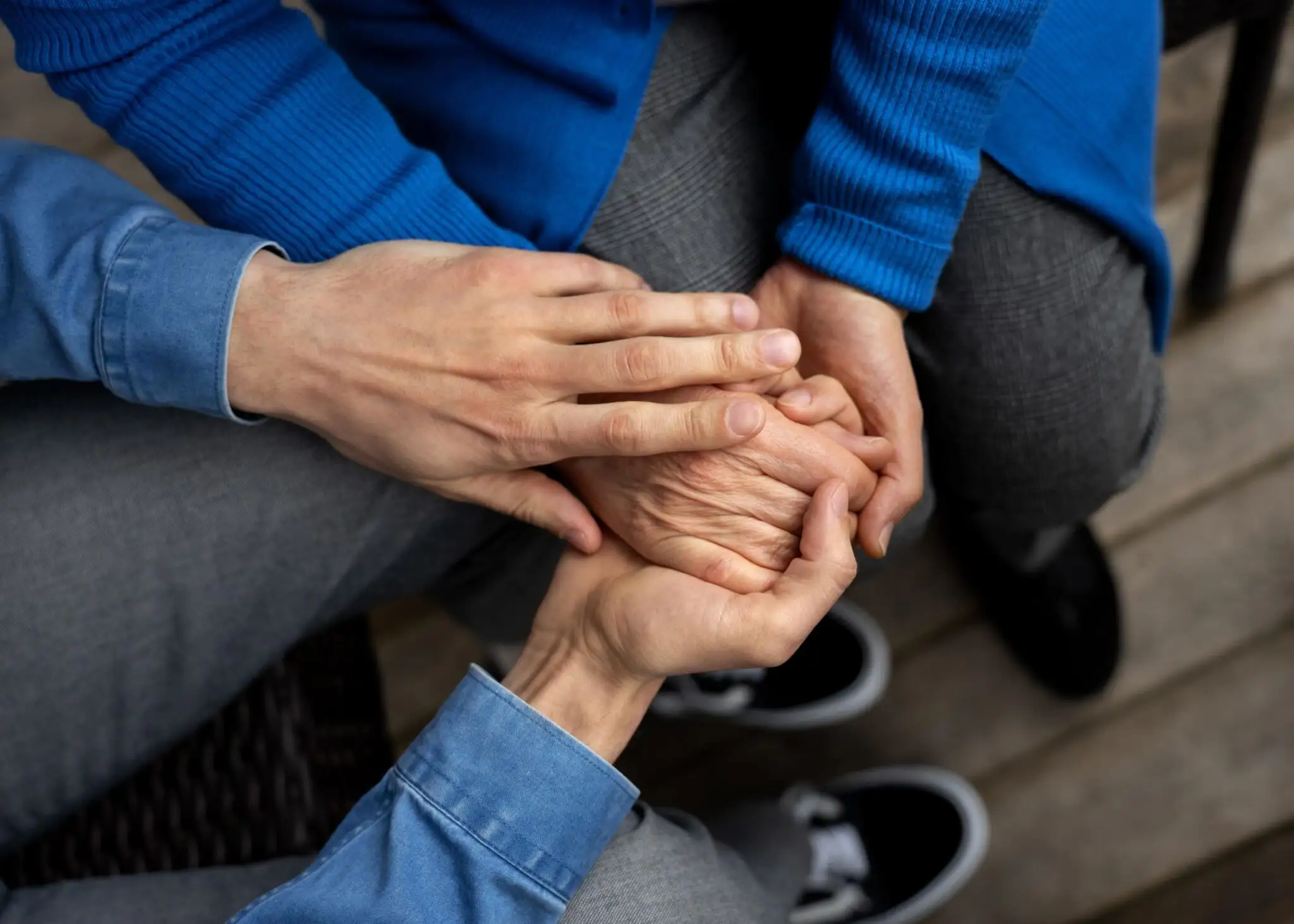 touching hands, emotional support