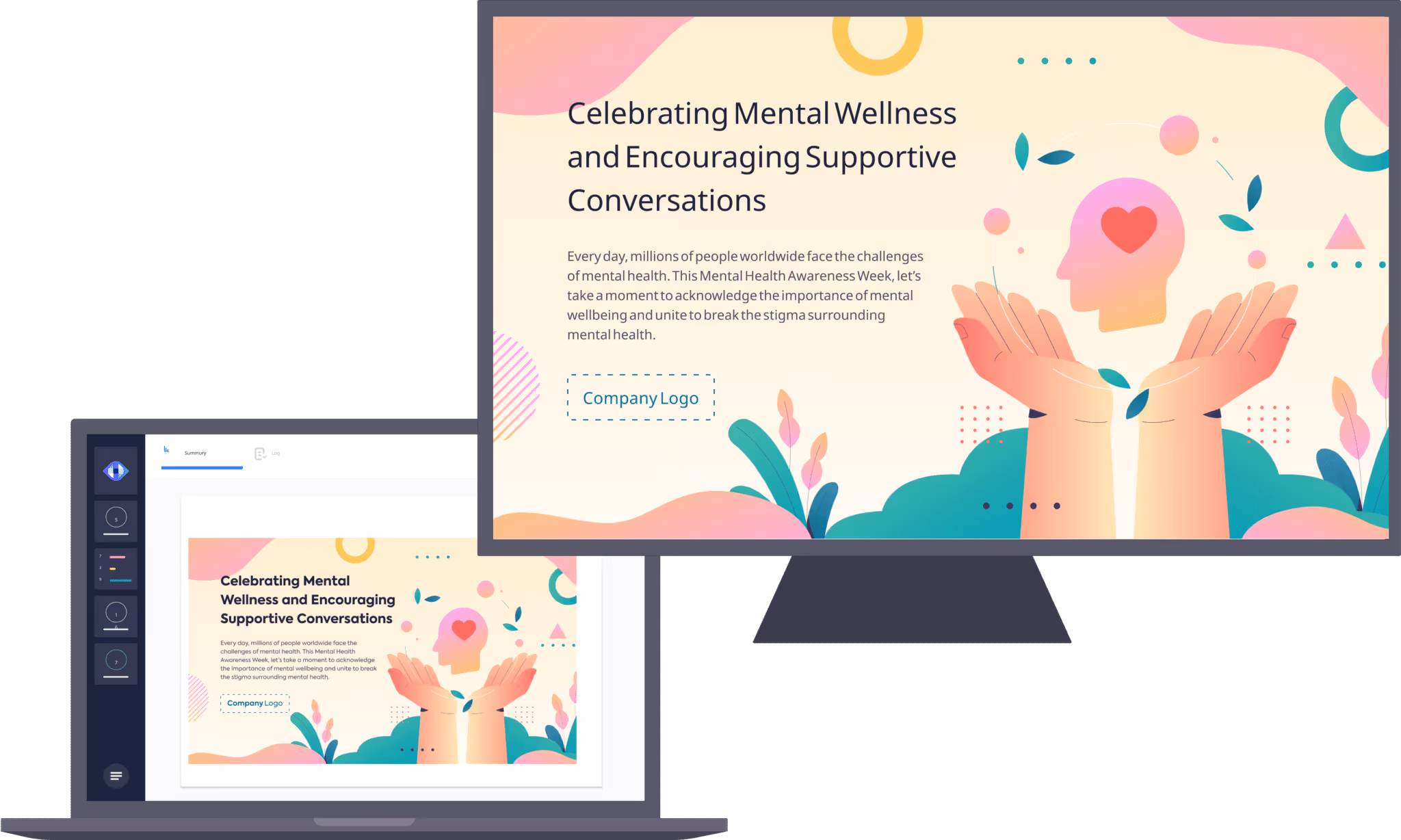 employee communication on a laptop screen