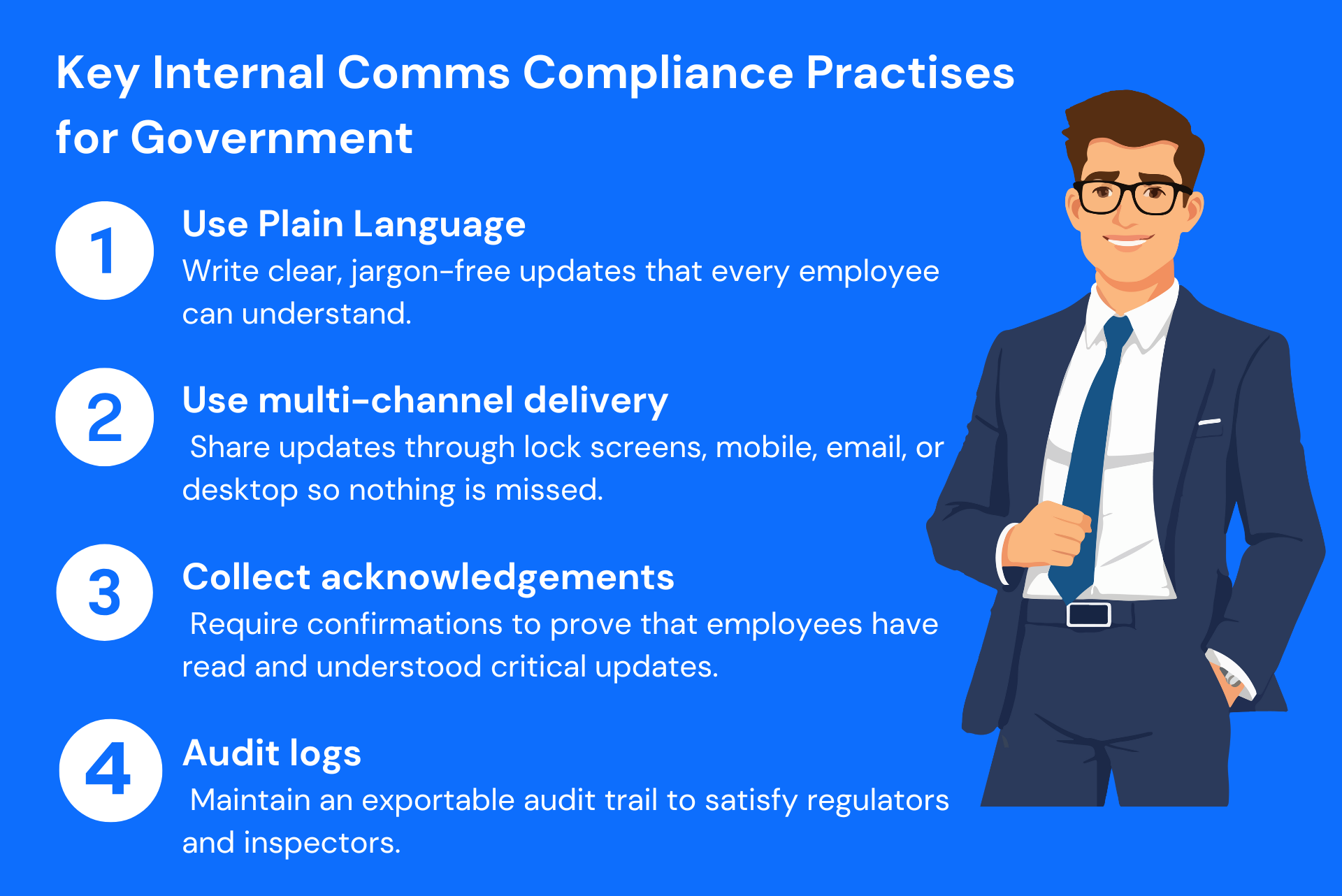 graphic showing internal comms compliance practises