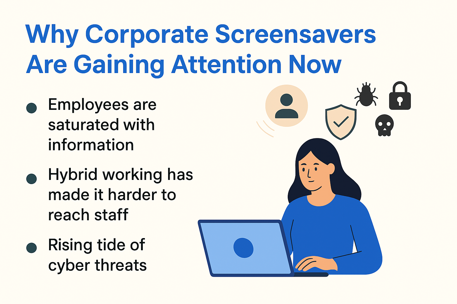 graphic showing why corporate screensavers gain attention