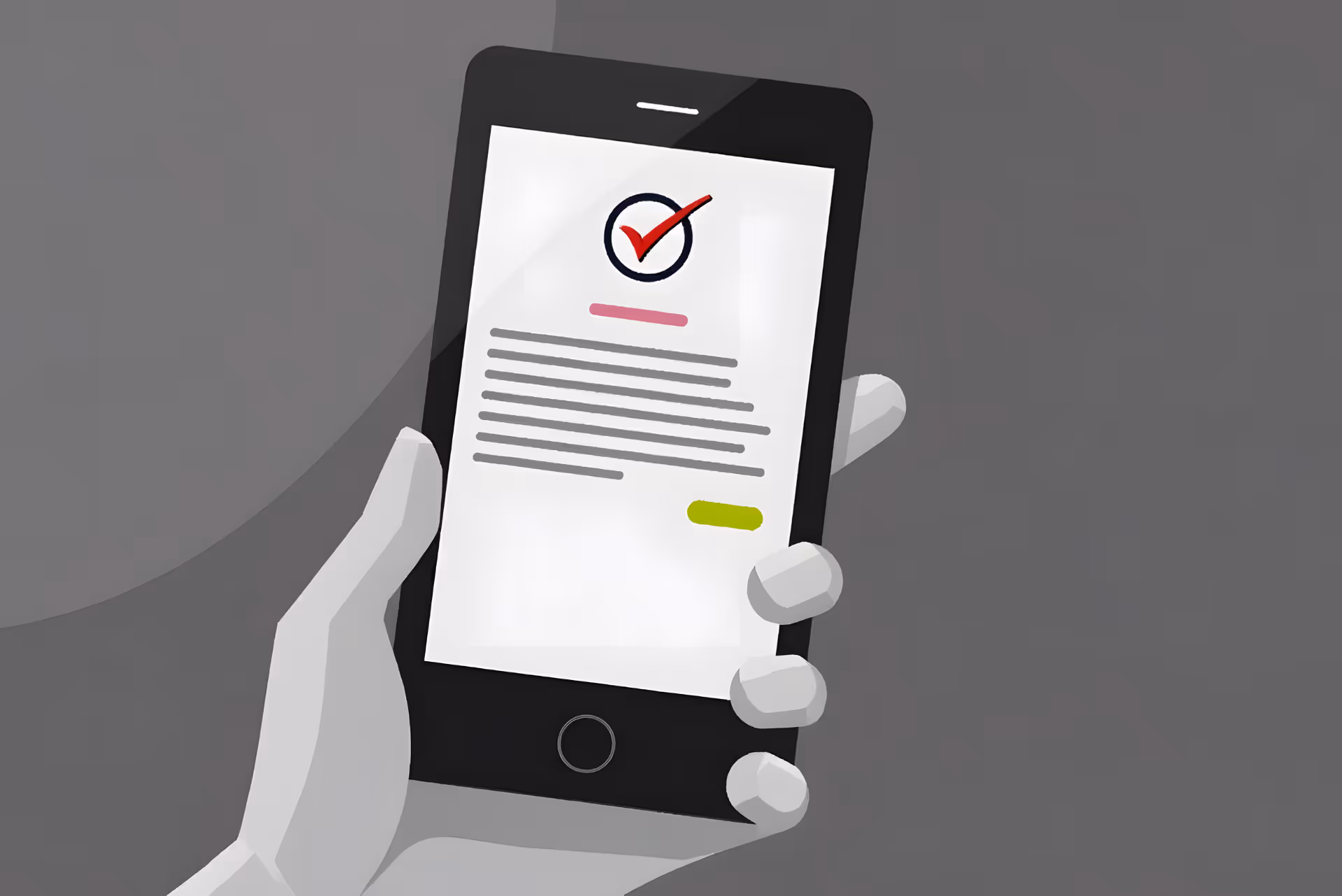 Graphic of mobile phone screen