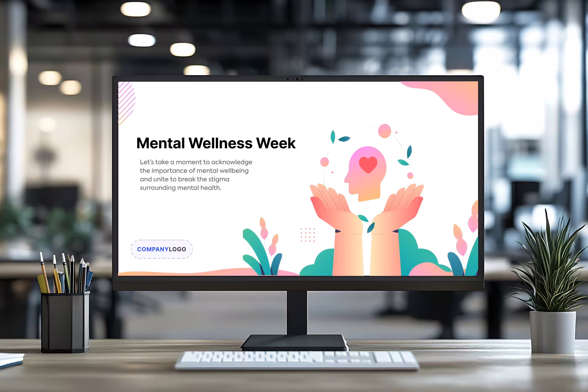 corporate wallpaper on a desktop